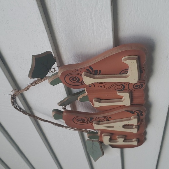 NWT Wooden Pumpkin and Gourd Fall Hanger Sign - Picture 9 of 10